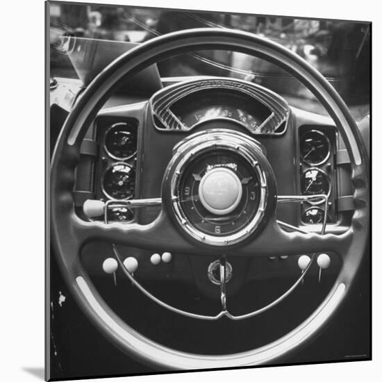 Interior Steering Panel and Steering Wheel of Italian Isotta Fraschini Being Shown at the Auto Show-Tony Linck-Mounted Photographic Print