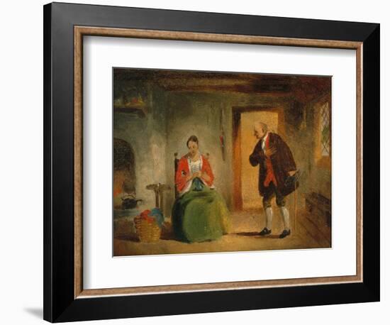 Interior Study, 1835-63 (Oil on Paper Mounted on Board)-Francis William Edmonds-Framed Giclee Print