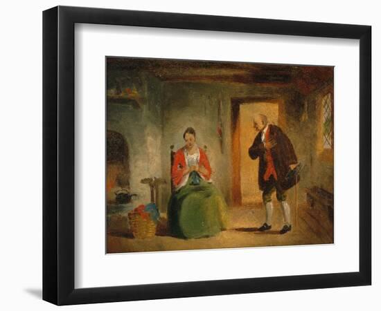 Interior Study, 1835-63 (Oil on Paper Mounted on Board)-Francis William Edmonds-Framed Giclee Print