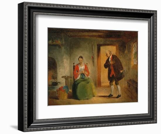 Interior Study, 1835-63 (Oil on Paper Mounted on Board)-Francis William Edmonds-Framed Giclee Print