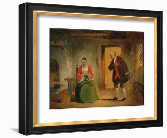 Interior Study, 1835-63 (Oil on Paper Mounted on Board)-Francis William Edmonds-Framed Giclee Print