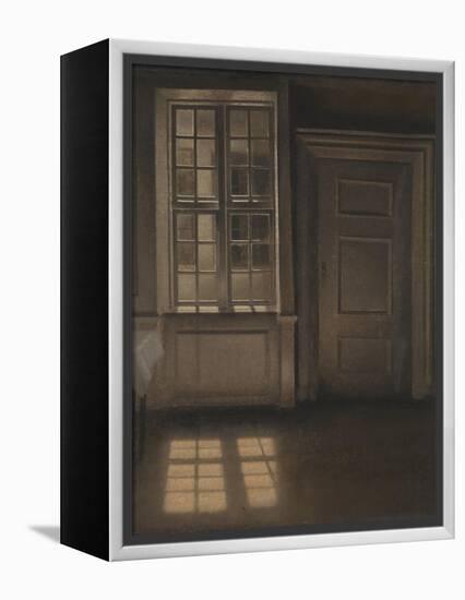 Interior, Sunlight on the Floor-Vilhelm Hammershoi-Framed Premier Image Canvas