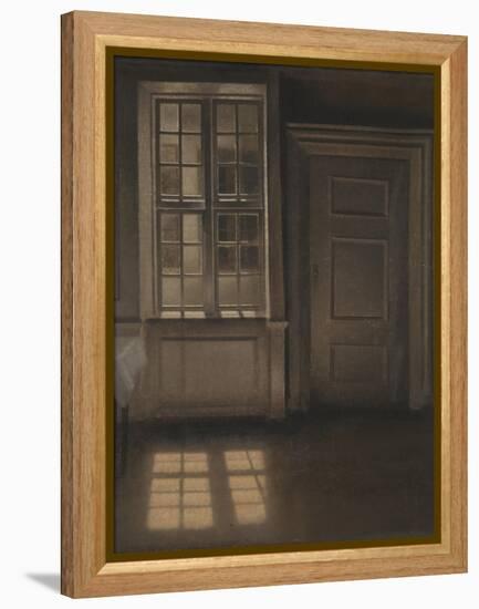 Interior, Sunlight on the Floor-Vilhelm Hammershoi-Framed Premier Image Canvas