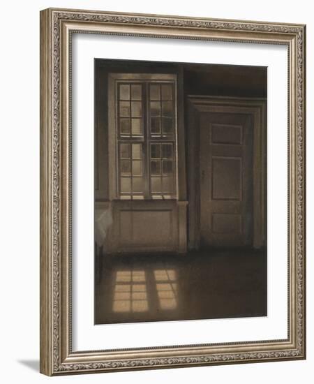 Interior, Sunlight on the Floor-Vilhelm Hammershoi-Framed Giclee Print