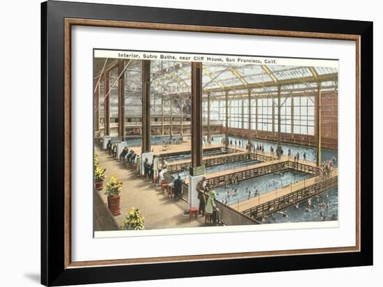 Interior, Sutro Bath House, San Francisco, California-null-Framed Art Print