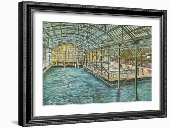 Interior, Sutro Baths, San Francisco, California-null-Framed Art Print