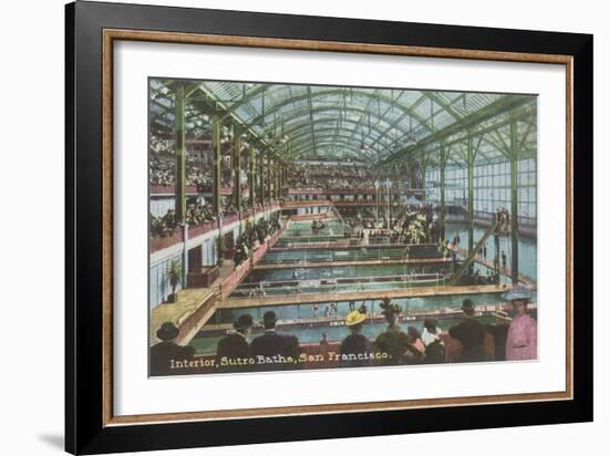 Interior, Sutro Baths, San Francisco, California-null-Framed Art Print