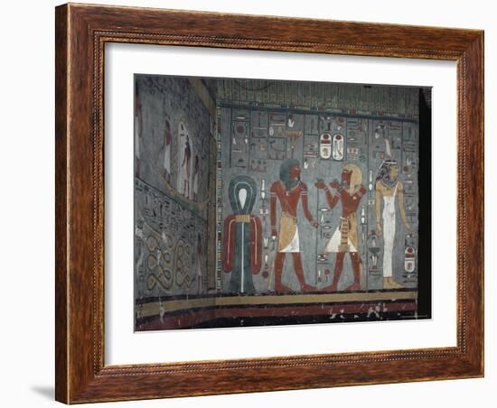 Interior, Tomb of Ramses I, Valley of the Kings, Thebes, Unesco World Heritage Site, Egypt-John Ross-Framed Photographic Print