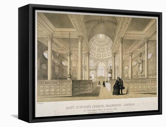 Interior View Looking East, Church of St Stephen Walbrook, City of London, 1851-J Graf-Framed Premier Image Canvas