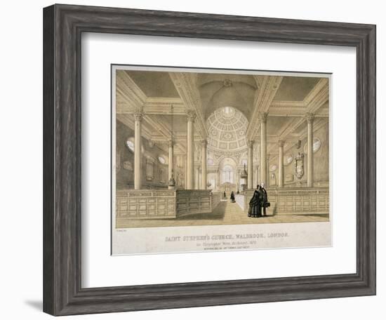 Interior View Looking East, Church of St Stephen Walbrook, City of London, 1851-J Graf-Framed Giclee Print
