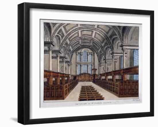 Interior View Looking East, St James's Church, Piccadilly, London, 1806-Frederick Nash-Framed Giclee Print