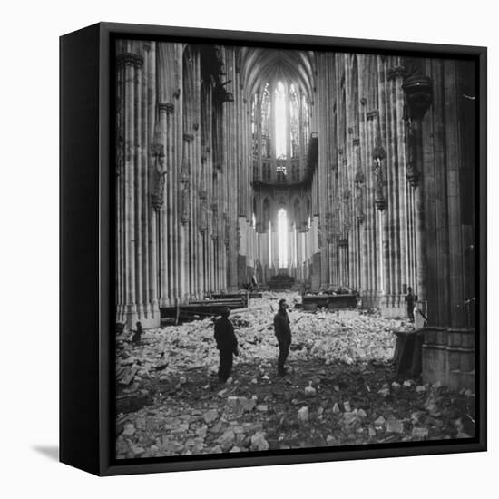 Interior View of a Damaged Cologne Cathedral-null-Framed Premier Image Canvas