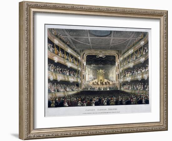 Interior View of Covent Garden Theatre, Bow Street, Westminster, London, 1808-Thomas Rowlandson-Framed Giclee Print