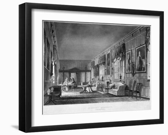 Interior View of Dr Fisher's Apartments, Charterhouse, Finsbury, London, 1816-Joseph Constantine Stadler-Framed Giclee Print