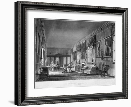 Interior View of Dr Fisher's Apartments, Charterhouse, Finsbury, London, 1816-Joseph Constantine Stadler-Framed Giclee Print