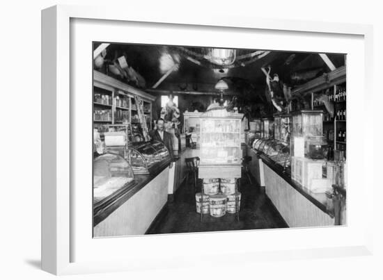 Interior View of E. R. Brown's Store - Eskridge, KS-Lantern Press-Framed Art Print