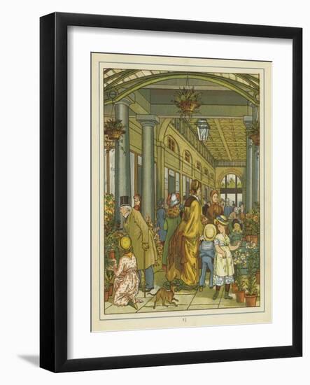 Interior View of People Among the Flowers on Sale in Covent Garden-Thomas Crane-Framed Giclee Print