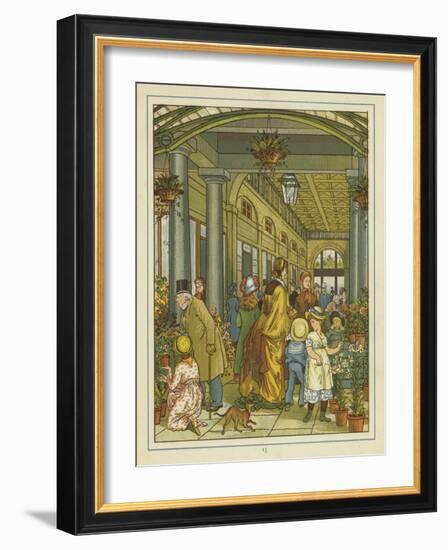 Interior View of People Among the Flowers on Sale in Covent Garden-Thomas Crane-Framed Giclee Print