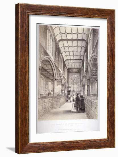 Interior View of St Andrew Undershaft, City of London, 1841-Thomas Goldsworth Dutton-Framed Giclee Print