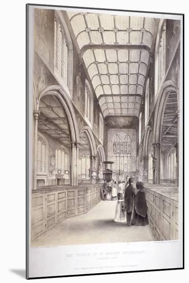 Interior View of St Andrew Undershaft, City of London, 1841-Thomas Goldsworth Dutton-Mounted Giclee Print