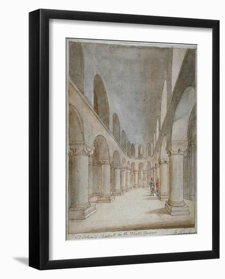 Interior View of St John's Chapel, Tower of London, C1810-Frederick Nash-Framed Giclee Print