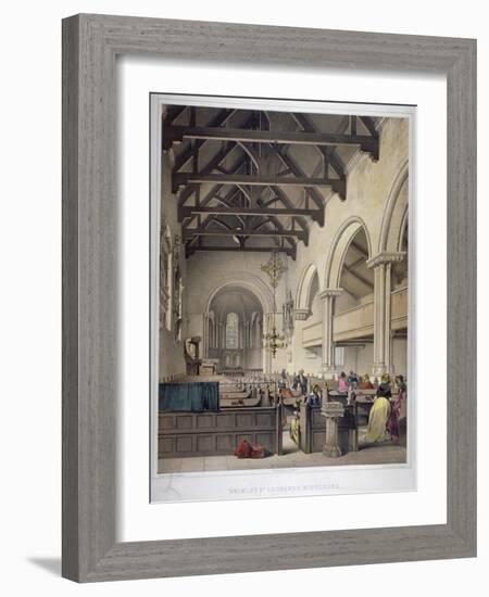 Interior View of St Leonard's Church, Bromley-By-Bow, London, C1860-George Hawkins-Framed Giclee Print