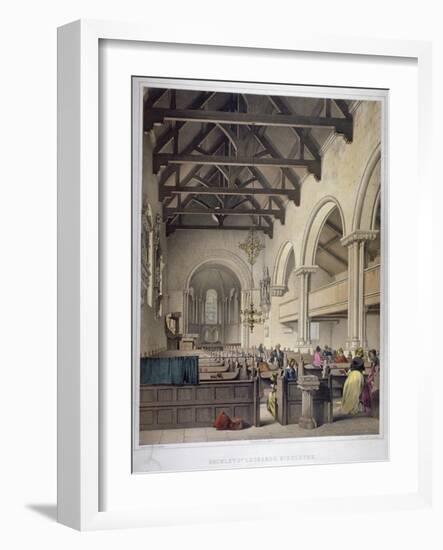Interior View of St Leonard's Church, Bromley-By-Bow, London, C1860-George Hawkins-Framed Giclee Print