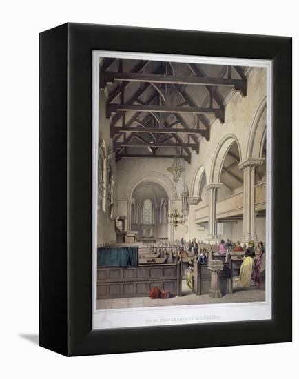 Interior View of St Leonard's Church, Bromley-By-Bow, London, C1860-George Hawkins-Framed Premier Image Canvas