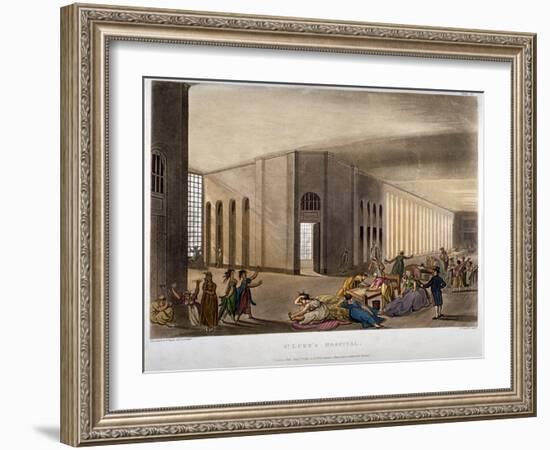 Interior View of St Luke's Hospital, Old Street, Finsbury, London, 1809-Joseph Constantine Stadler-Framed Giclee Print