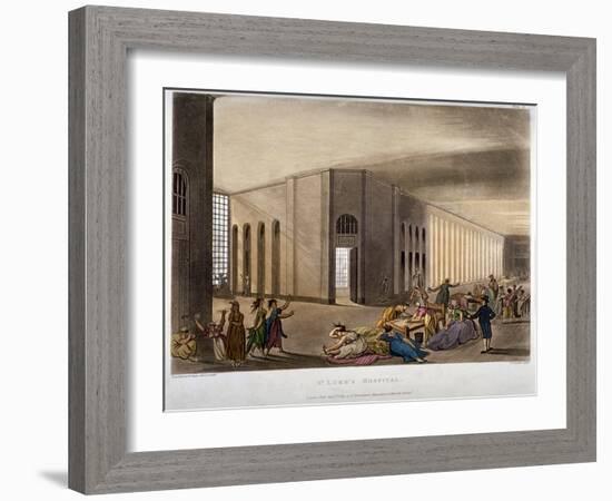 Interior View of St Luke's Hospital, Old Street, Finsbury, London, 1809-Joseph Constantine Stadler-Framed Giclee Print