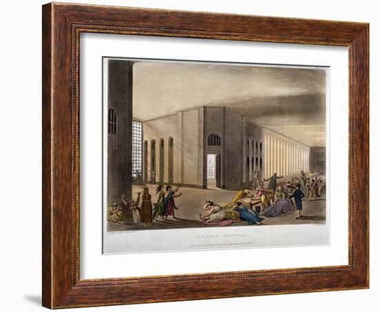 Interior View of St Luke's Hospital, Old Street, Finsbury, London, 1809-Joseph Constantine Stadler-Framed Giclee Print