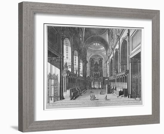 Interior View of St Paul's Cathedral, City of London, C1720-Johannes Kip-Framed Giclee Print