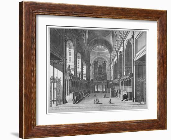 Interior View of St Paul's Cathedral, City of London, C1720-Johannes Kip-Framed Giclee Print