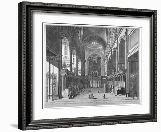 Interior View of St Paul's Cathedral, City of London, C1720-Johannes Kip-Framed Giclee Print