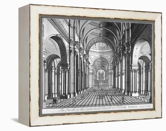 Interior View of St Paul's Cathedral, Looking East Along the Nave, City of London, 1720-null-Framed Premier Image Canvas