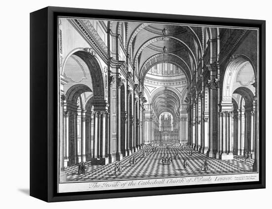 Interior View of St Paul's Cathedral, Looking East Along the Nave, City of London, 1720-null-Framed Premier Image Canvas