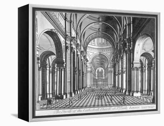 Interior View of St Paul's Cathedral, Looking East Along the Nave, City of London, 1720-null-Framed Premier Image Canvas