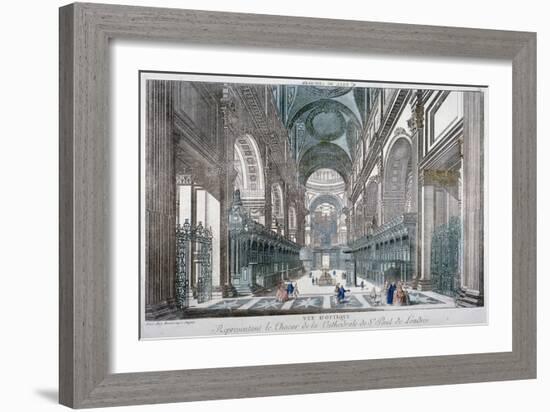 Interior View of St Paul's Cathedral Showing the Choir, City of London, 1755-null-Framed Giclee Print