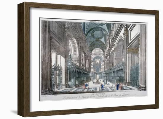 Interior View of St Paul's Cathedral Showing the Choir, City of London, 1755-null-Framed Giclee Print