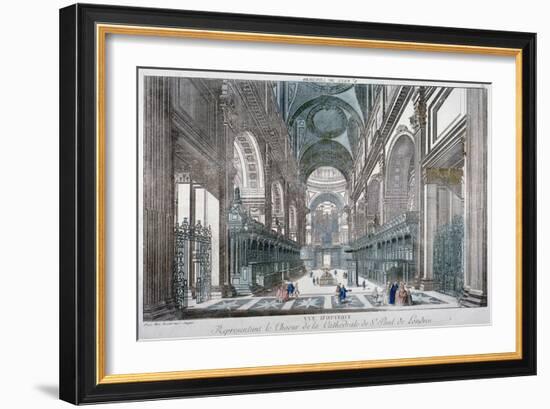Interior View of St Paul's Cathedral Showing the Choir, City of London, 1755-null-Framed Giclee Print