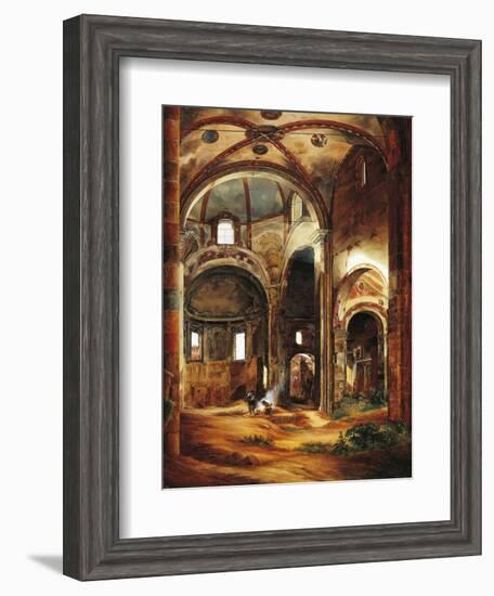 Interior View of St Peter's Basilica in Ciel D'Oro, Pavia, 1854-Suzanne Valadon-Framed Giclee Print