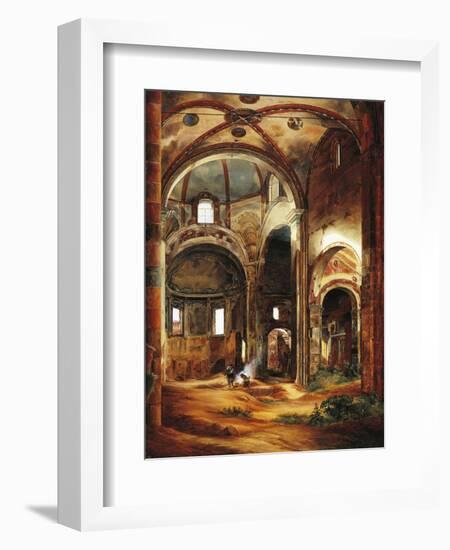 Interior View of St Peter's Basilica in Ciel D'Oro, Pavia, 1854-Suzanne Valadon-Framed Giclee Print