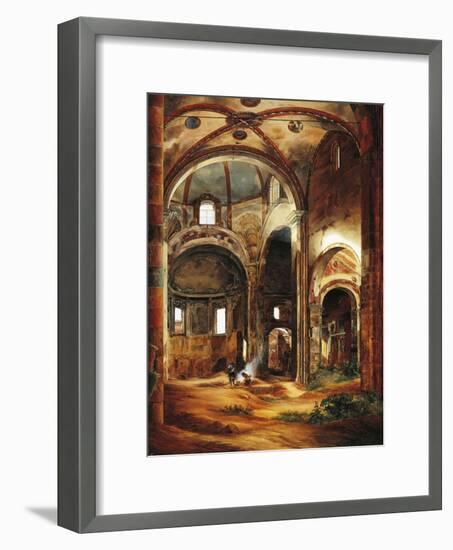 Interior View of St Peter's Basilica in Ciel D'Oro, Pavia, 1854-Suzanne Valadon-Framed Giclee Print