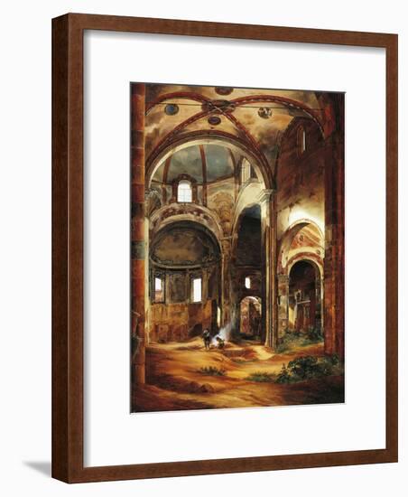 Interior View of St Peter's Basilica in Ciel D'Oro, Pavia, 1854-Suzanne Valadon-Framed Giclee Print