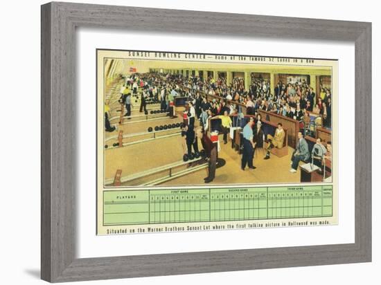 Interior View of Sunset Bowling Center - Hollywood, CA-Lantern Press-Framed Art Print