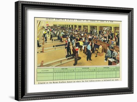 Interior View of Sunset Bowling Center - Hollywood, CA-Lantern Press-Framed Art Print