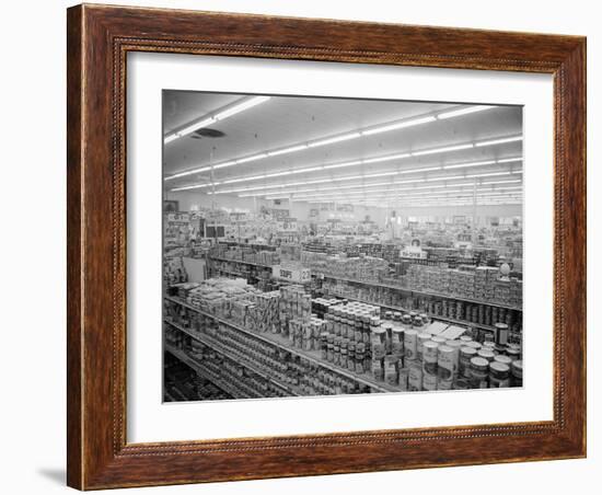 Interior View of Supermarket, 1955-Philip Gendreau-Framed Photographic Print