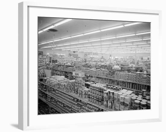 Interior View of Supermarket, 1955-Philip Gendreau-Framed Photographic Print