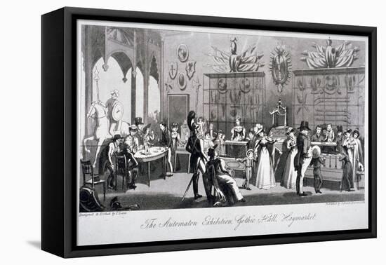 Interior View of the Automaton Exhibition in the Gothic Hall, Haymarket, London, 1826-Theodore Lane-Framed Premier Image Canvas