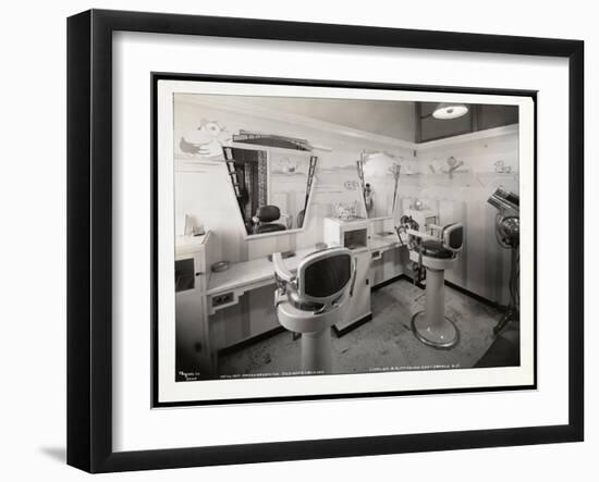 Interior View of the Children's Haircutting Room at Charles of the Ritz Beauty Salon at B. Altman…-Byron Company-Framed Giclee Print